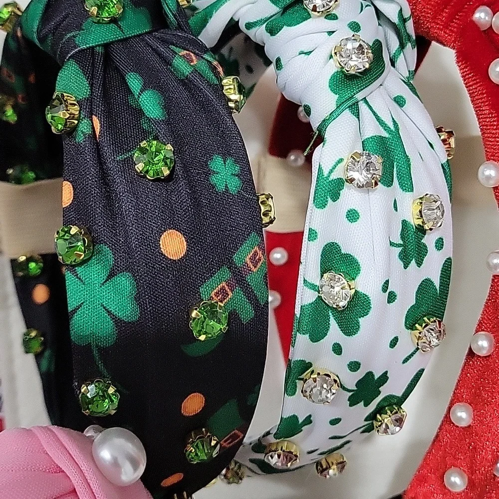 1 New St. PATRICK'S DAY headband studed rhinestones - Picture 2 of 2